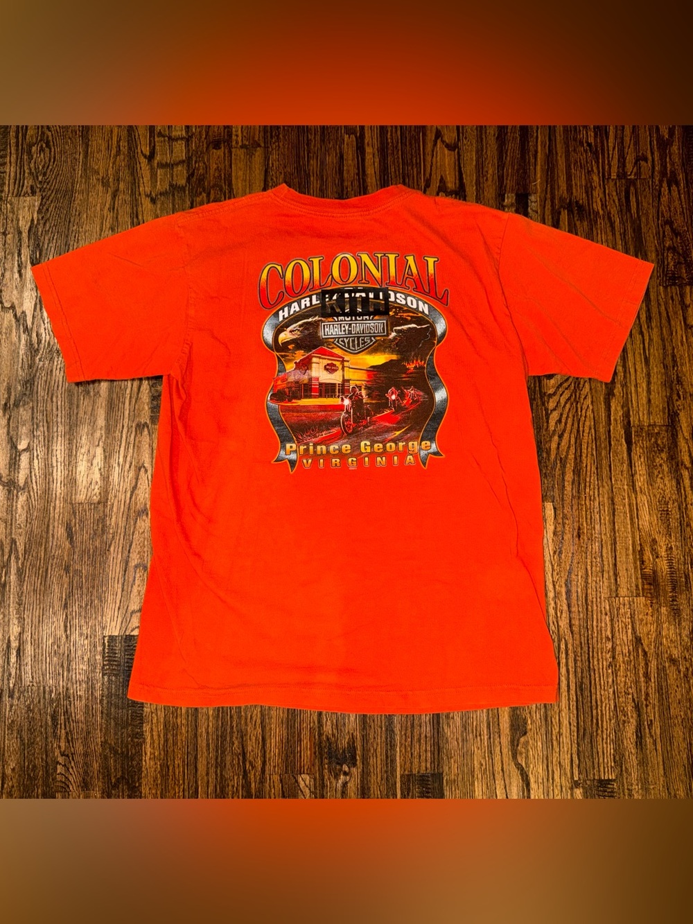 Kith Vintage T-Shirt Program Harley Davidson Graphic T-Shirt Orange Size XL